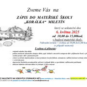Zápis do MŠ Korálka Miletín