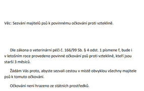 Povinné očkování psů Povinné očkování psů
