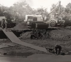 Výstavba požární nádrže 1974